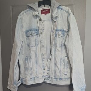 Arizona Jean Co. Denim Jacket with Gray Hood -Offers Welcome!